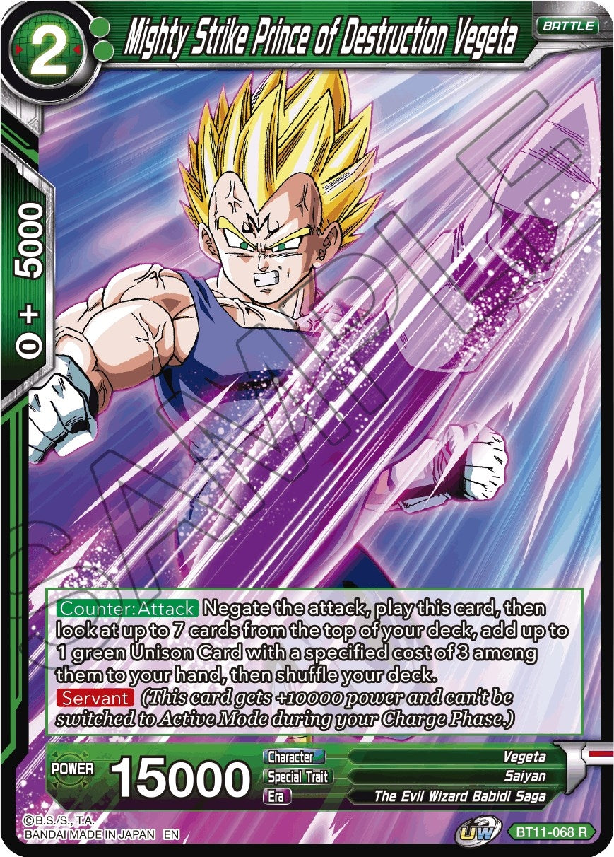 Image for Mighty Strike Prince of Destruction Vegeta (Vermilion Bloodline) (BT11-068) - Dragon Ball Super: Masters