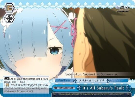 Image for It's All Subaru's Fault (Re:ZERO Memory Snow) (RZ/S68-E096 CR) - Weiss Schwarz