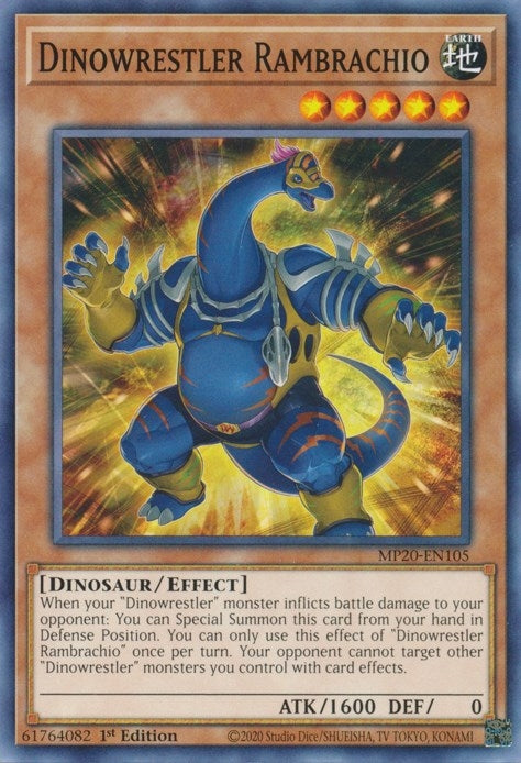 Image for Dinowrestler Rambrachio (2020 Tin of Lost Memories) (MP20-EN105) - YuGiOh