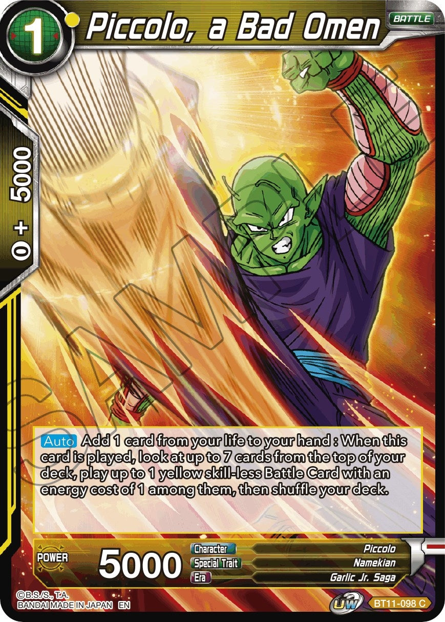Image for Piccolo, a Bad Omen (Vermilion Bloodline) (BT11-098) - Dragon Ball Super: Masters
