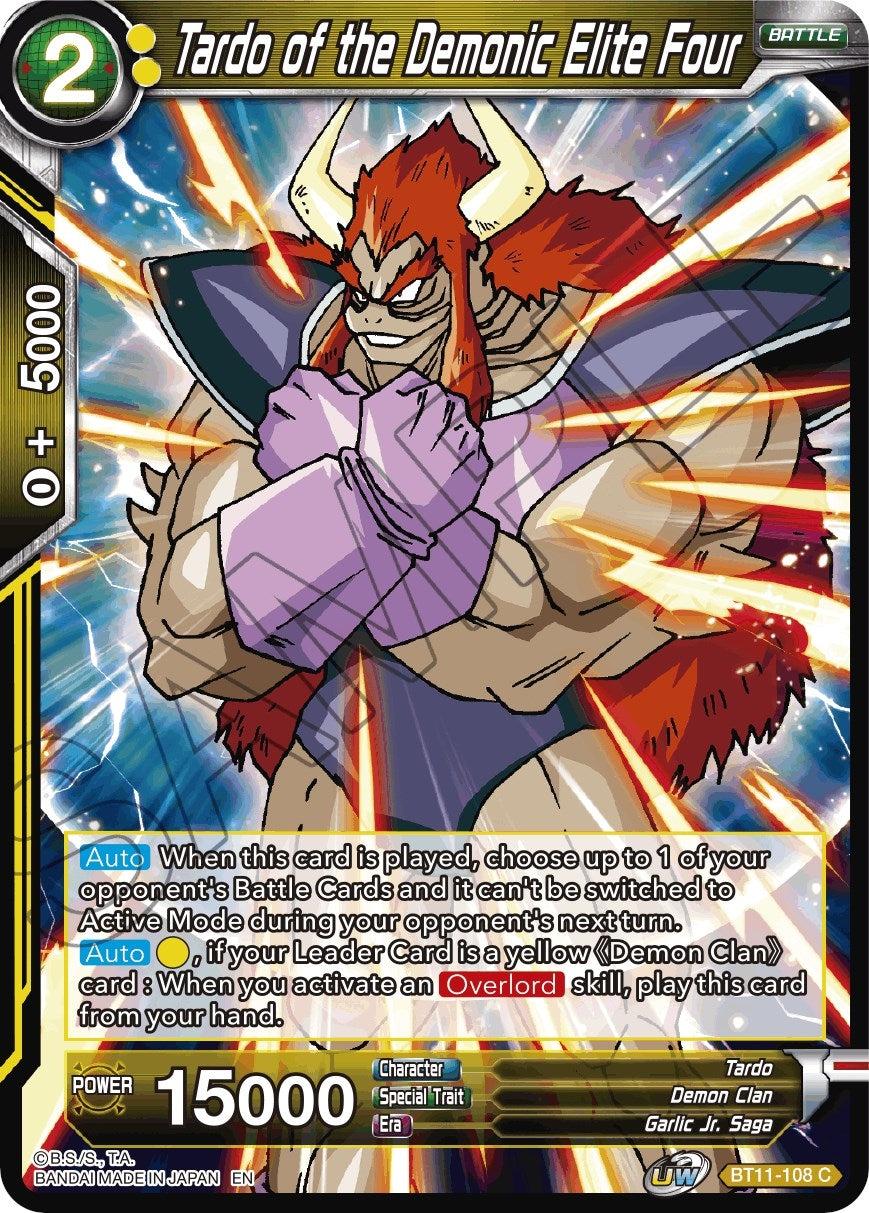 Image for Tardo of the Demonic Elite Four (Vermilion Bloodline) (BT11-108) - Dragon Ball Super: Masters