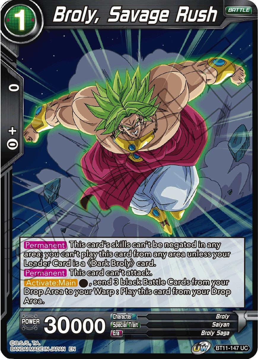 Image for Broly, Savage Rush (Vermilion Bloodline) (BT11-147) - Dragon Ball Super: Masters