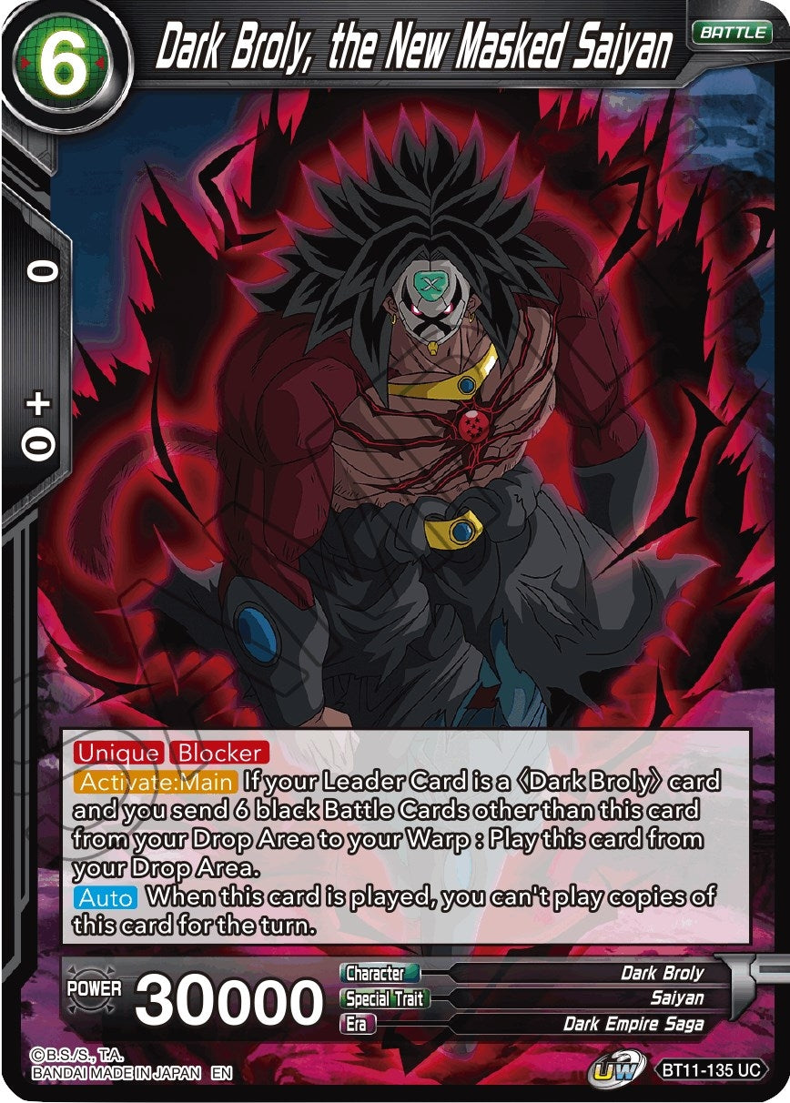 Image for Dark Broly, the New Masked Saiyan (Vermilion Bloodline) (BT11-135) - Dragon Ball Super: Masters