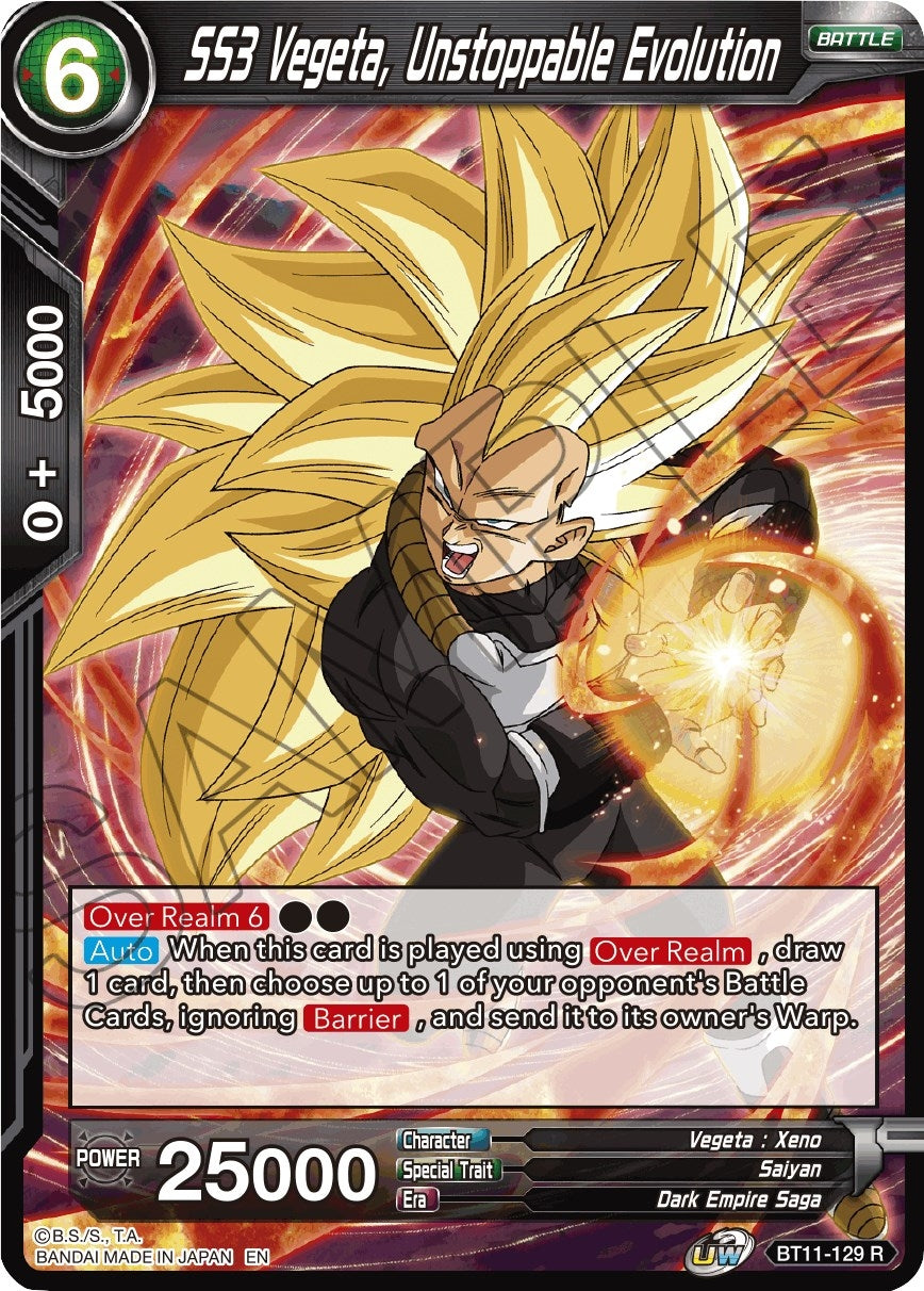 Image for SS3 Vegeta, Unstoppable Evolution (Vermilion Bloodline) (BT11-129) - Dragon Ball Super: Masters