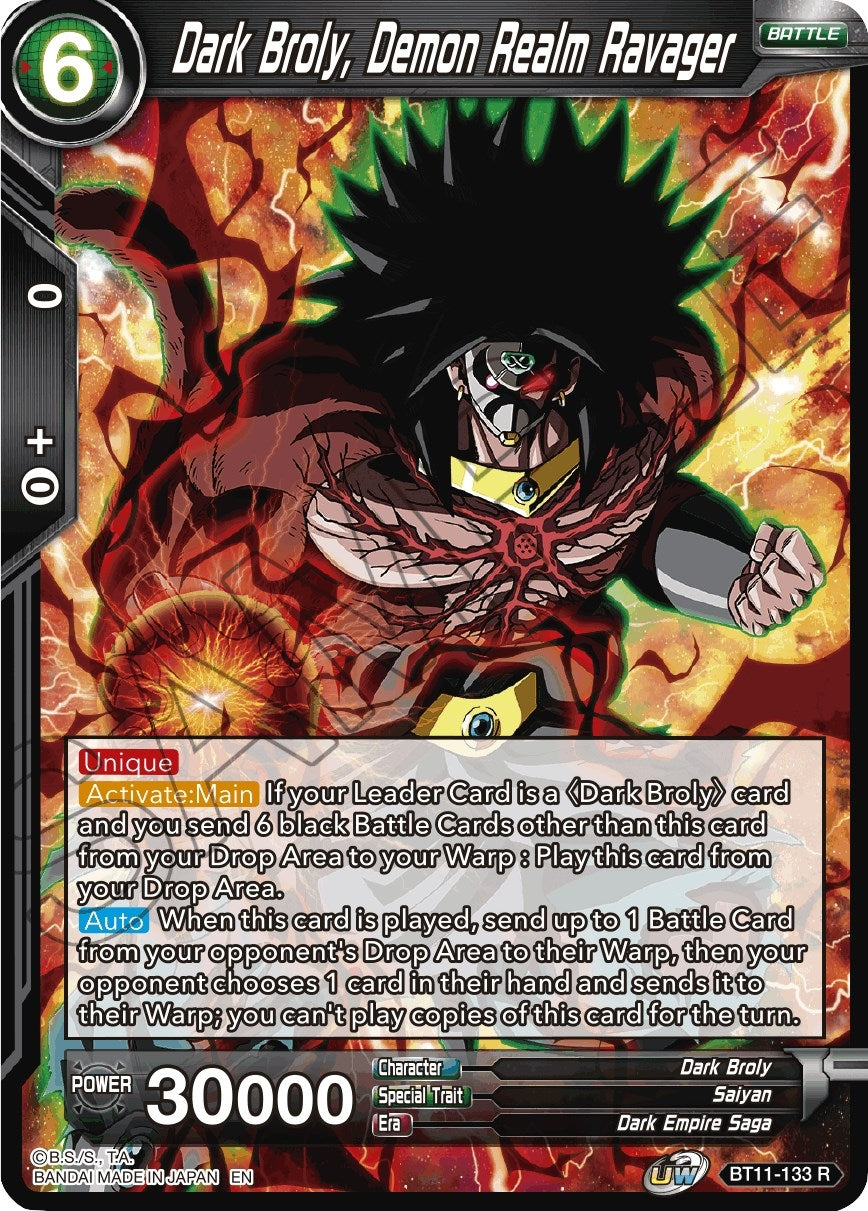 Image for Dark Broly, Demon Realm Ravager (Vermilion Bloodline) (BT11-133) - Dragon Ball Super: Masters