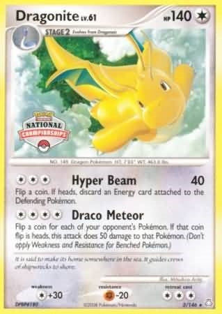 Image for Dragonite - 2/146 (National Championships) (League & Championship Cards) (002/146) - Pokemon
