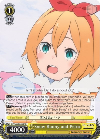 Image for Snow Bunny and Petra (SR) (Re:ZERO Memory Snow) (RZ/S68-E003S SR) - Weiss Schwarz