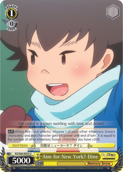 Image for Aim for New York? Dine (Re:ZERO Memory Snow) (RZ/S68-E005 U) - Weiss Schwarz