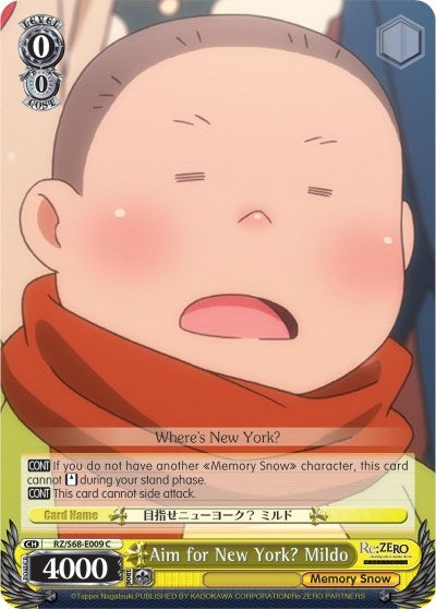 Image for Aim for New York? Mildo (Re:ZERO Memory Snow) (RZ/S68-E009 C) - Weiss Schwarz