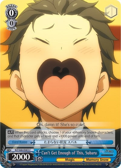 Image for Can't Get Enough of This, Subaru (Re:ZERO Memory Snow) (RZ/S68-E083 C) - Weiss Schwarz