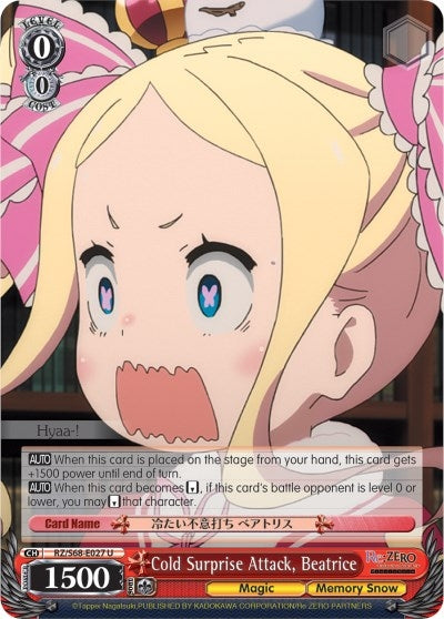 Image for Cold Surprise Attack, Beatrice (Re:ZERO Memory Snow) (RZ/S68-E027 U) - Weiss Schwarz