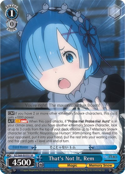 Image for That's Not It, Rem (SR) (Re:ZERO Memory Snow) (RZ/S68-E055S SR) - Weiss Schwarz