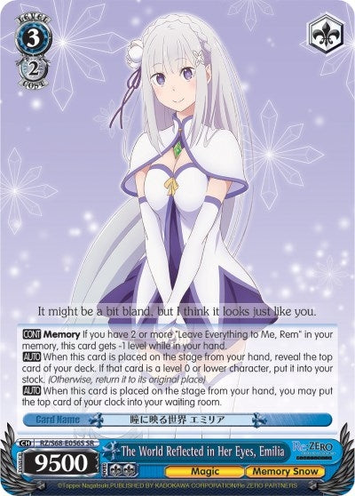 Image for The World Reflected in Her Eyes, Emilia (SR) (Re:ZERO Memory Snow) (RZ/S68-E056S SR) - Weiss Schwarz