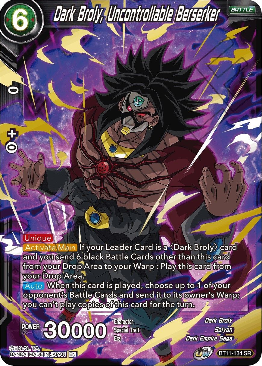 Image for Dark Broly, Uncontrollable Berserker (Vermilion Bloodline) (BT11-134) - Dragon Ball Super: Masters