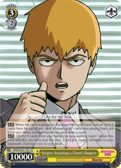 Image for Reigen: Accepting a Client's Request (Mob Psycho 100) (MOB/SX02-T03 TD) - Weiss Schwarz
