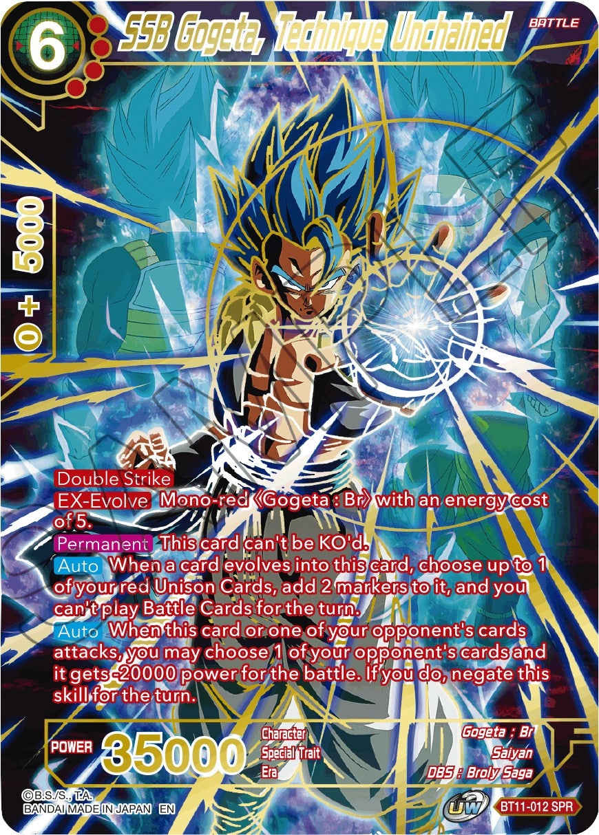 Image for SSB Gogeta, Technique Unchained (SPR) (Vermilion Bloodline) (BT11-012) - Dragon Ball Super: Masters
