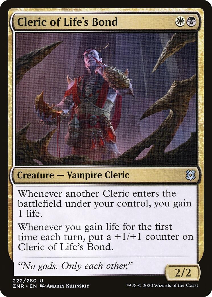 Image for Cleric of Life's Bond (Zendikar Rising) (222) - Magic: The Gathering