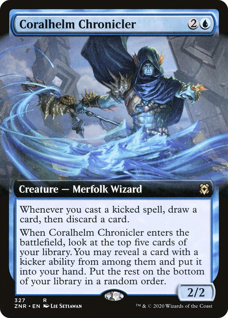 Image for Coralhelm Chronicler (Extended Art) (Zendikar Rising) (327) - Magic: The Gathering