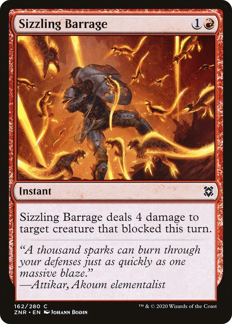 Image for Sizzling Barrage (Zendikar Rising) (162) - Magic: The Gathering