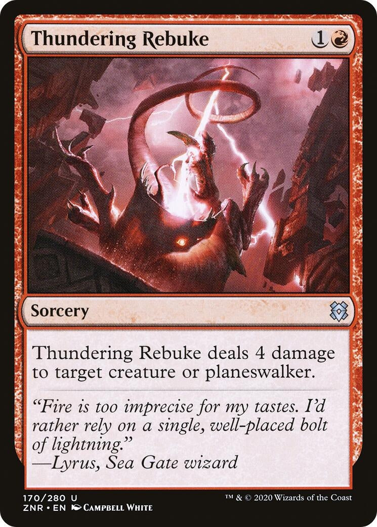 Image for Thundering Rebuke (Zendikar Rising) (170) - Magic: The Gathering