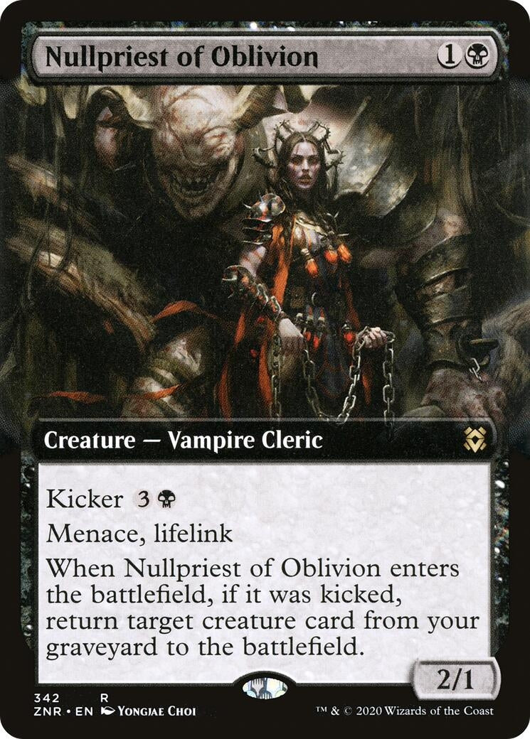 Image for Nullpriest of Oblivion (Extended Art) (Zendikar Rising) (342) - Magic: The Gathering