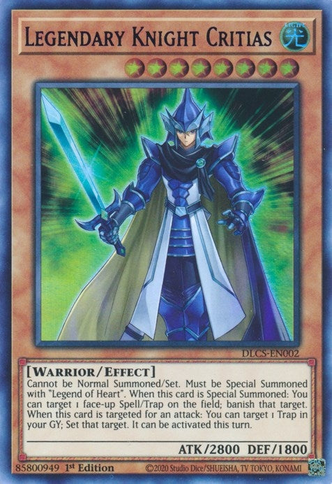 Image for Legendary Knight Critias (Blue) (Dragons of Legend: The Complete Series) (DLCS-EN002) - YuGiOh