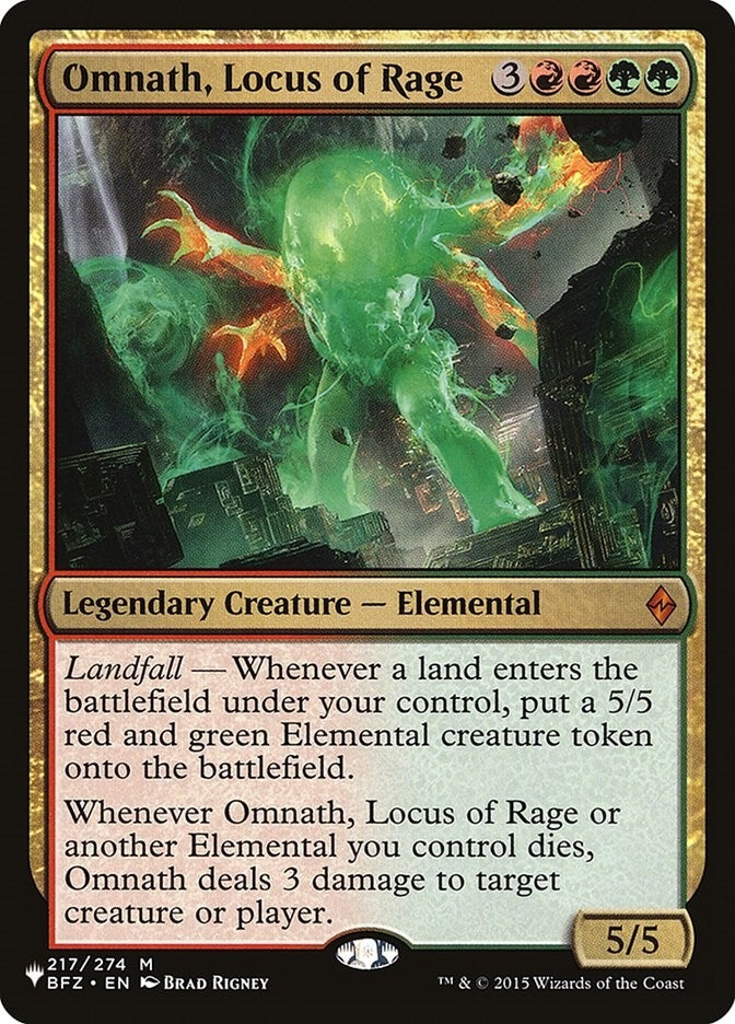 Image for Omnath, Locus of Rage (The List Reprints) (217/274) - Magic: The Gathering