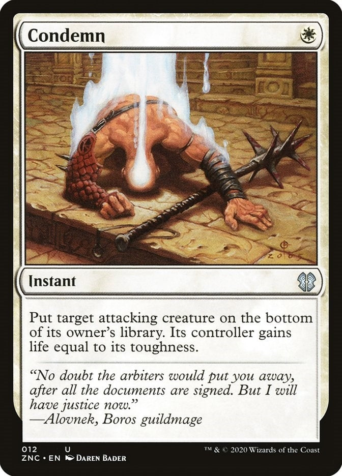 Image for Condemn (Commander: Zendikar Rising) (12) - Magic: The Gathering