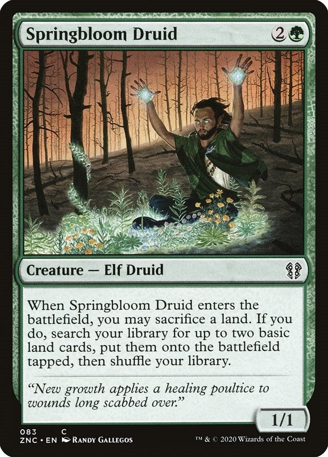 Image for Springbloom Druid (Commander: Zendikar Rising) (83) - Magic: The Gathering