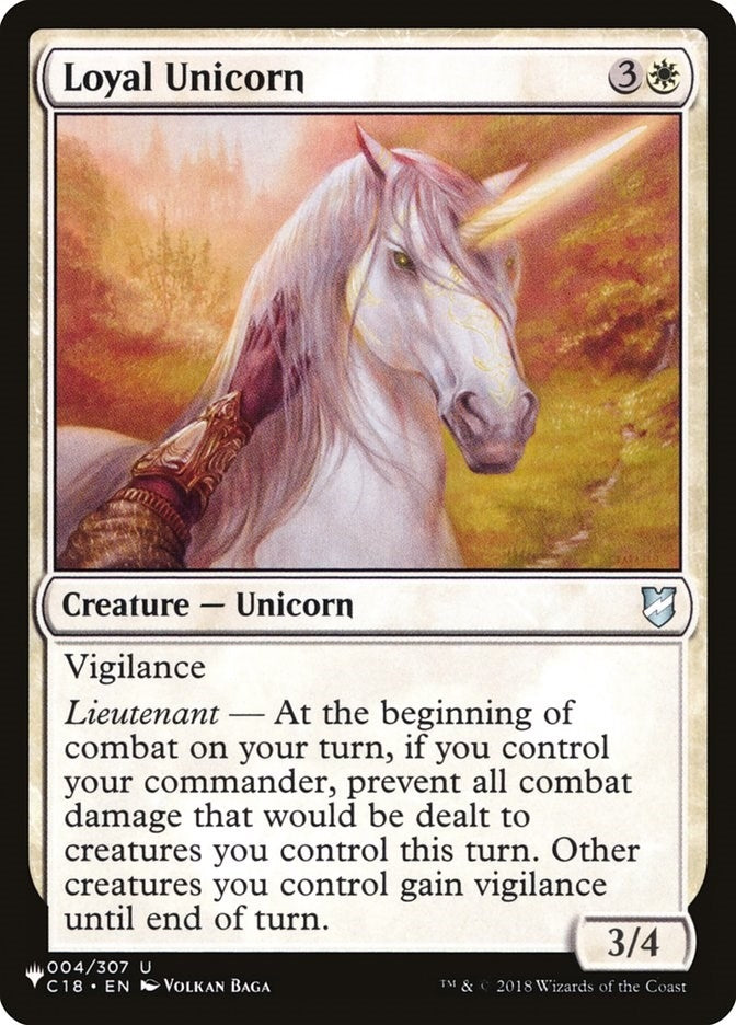 Image for Loyal Unicorn (The List Reprints) (004/307) - Magic: The Gathering