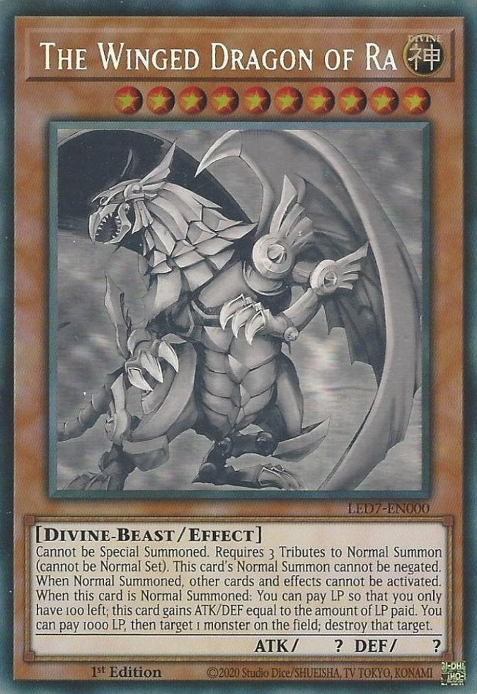 Image for The Winged Dragon of Ra (Ghost Rare) (Legendary Duelists: Rage of Ra) (LED7-EN000) - YuGiOh