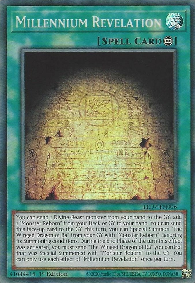 Image for Millennium Revelation (Legendary Duelists: Rage of Ra) (LED7-EN006) - YuGiOh