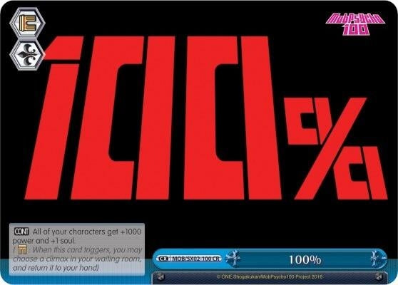 Image for 100% (Mob Psycho 100) (MOB/SX02-100 CR) - Weiss Schwarz