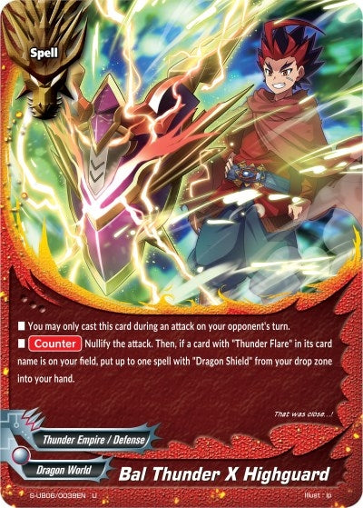 Image for Bal Thunder X Highguard (Buddy Again Vol.3 ~Beyond the Ages~) (S-UB06/0039EN) - Future Card BuddyFight