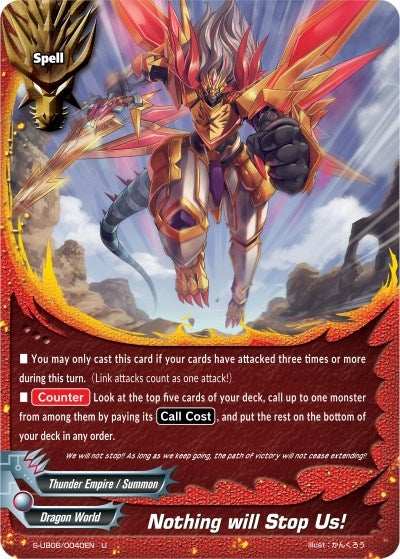 Image for Nothing will Stop Us! (Buddy Again Vol.3 ~Beyond the Ages~) (S-UB06/0040EN) - Future Card BuddyFight