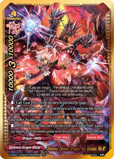 Image for Demonic Demise Dragon, Azi Dahaka "Re:B" (SP) (Buddy Ragnarok) (S-SS01A-SP03/SP05EN) - Future Card BuddyFight