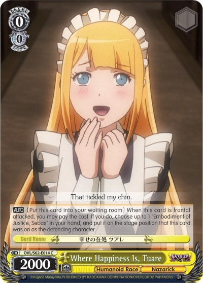 Image for Where Happiness Is, Tuare (Nazarick: Tomb of the Undead) (OVL/S62-E014 C) - Weiss Schwarz