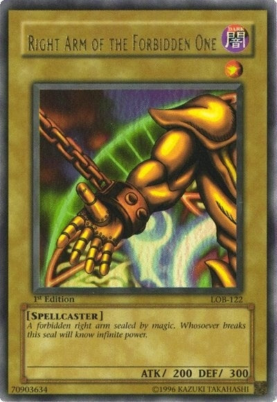 Image for Right Arm of the Forbidden One (The Legend of Blue Eyes White Dragon) (LOB-122) - YuGiOh