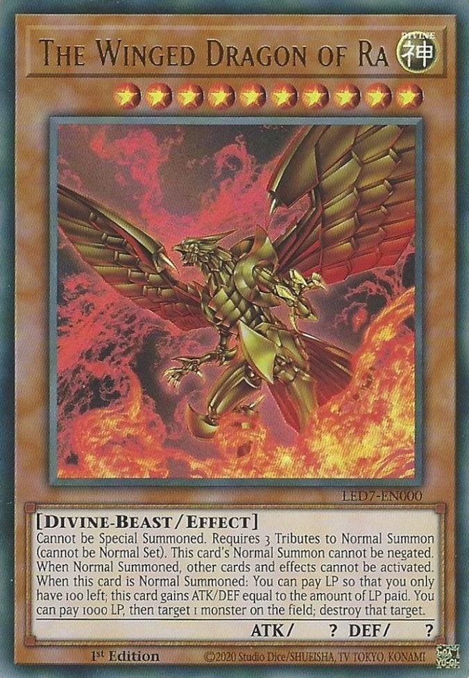 Image for The Winged Dragon of Ra (Alternate Art) (Legendary Duelists: Rage of Ra) (LED7-EN000) - YuGiOh