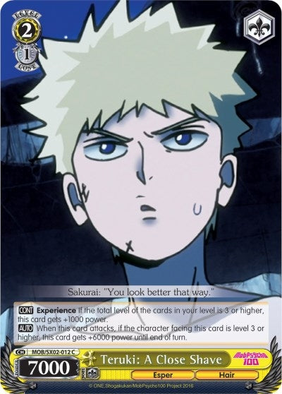 Image for Teruki: A Close Shave (Mob Psycho 100) (MOB/SX02-012 C) - Weiss Schwarz