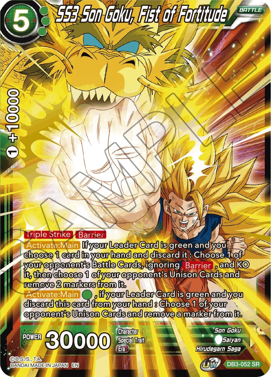 Image for SS3 Son Goku, Fist of Fortitude (Draft Box 06 - Giant Force) (DB3-052) - Dragon Ball Super: Masters