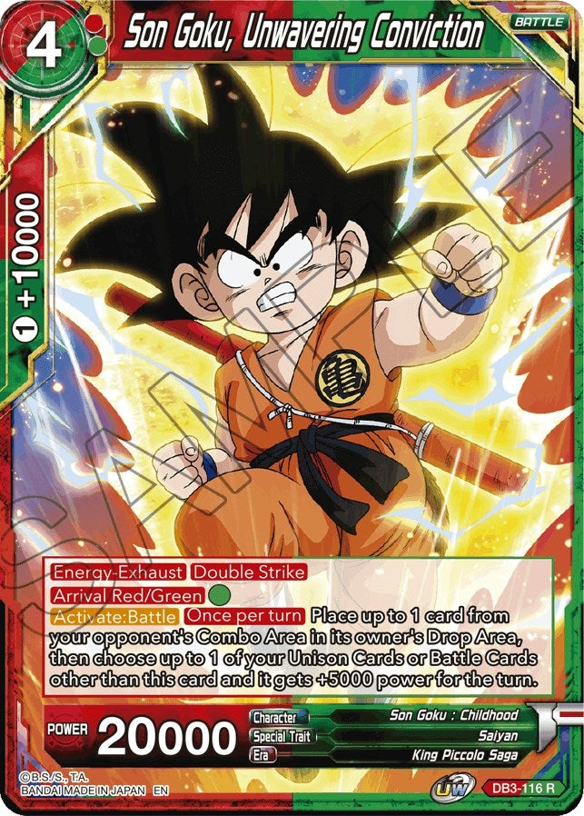 Image for Son Goku, Unwavering Conviction (Draft Box 06 - Giant Force) (DB3-116) - Dragon Ball Super: Masters