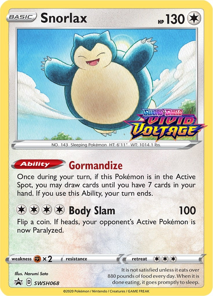 Image for Snorlax - SWSH068 (Prerelease) (SWSH: Sword & Shield Promo Cards) (SWSH068) - Pokemon