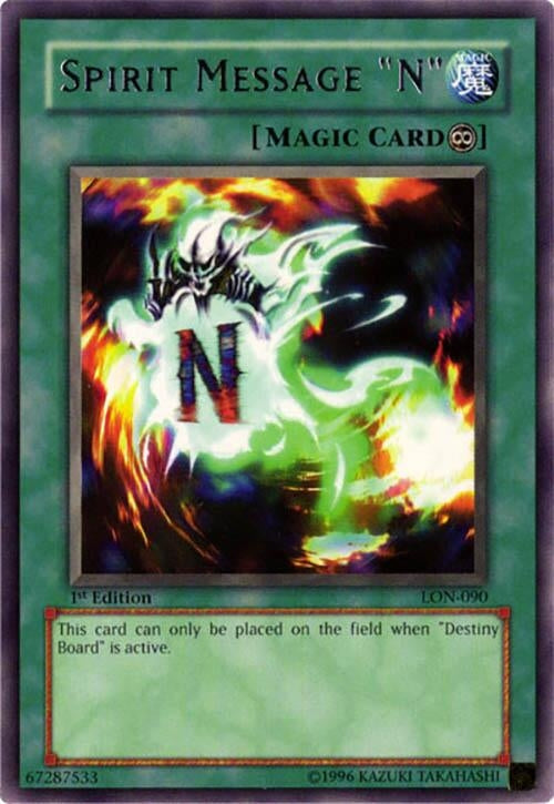 Image for Spirit Message "N" (Labyrinth of Nightmare) (LON-090) - YuGiOh
