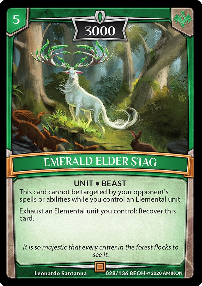 Image for Emerald Elder Stag (Echoes of Hokken) (28/136 8EOH) - Argent Saga TCG