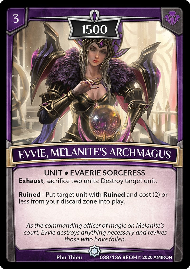 Image for Evvie, Melanite's Archmagus (Echoes of Hokken) (38/136 8EOH) - Argent Saga TCG