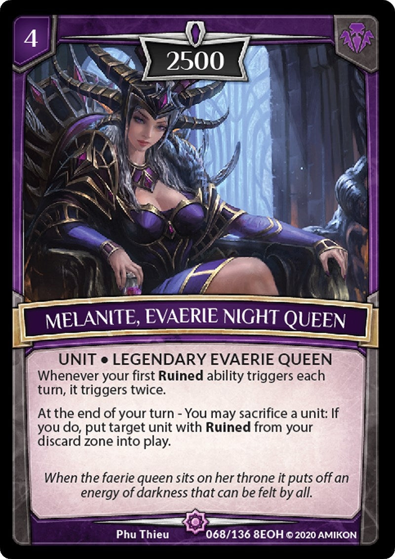Image for Melanite, Evaerie Night Queen (Echoes of Hokken) (68/136 8EOH) - Argent Saga TCG