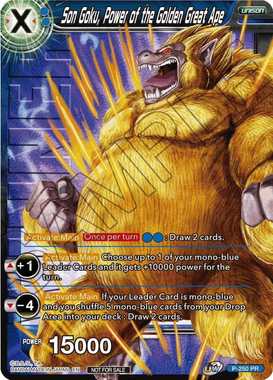 Image for Son Goku, Power of the Golden Great Ape (Winner Stamped) (Tournament Promotion Cards) (P-250) - Dragon Ball Super: Masters