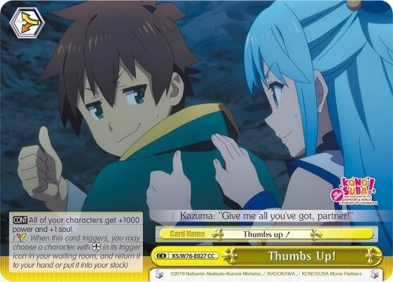 Image for Thumbs Up! (KonoSuba The Movie: Legend of Crimson) (KS/W76-E027 CC) - Weiss Schwarz