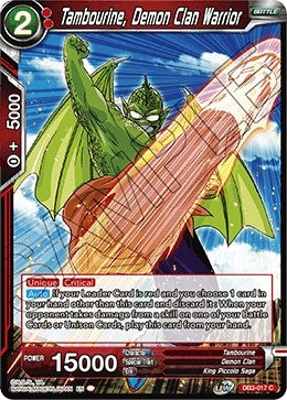 Image for Tambourine, Demon Clan Warrior (Draft Box 06 - Giant Force) (DB3-017) - Dragon Ball Super: Masters